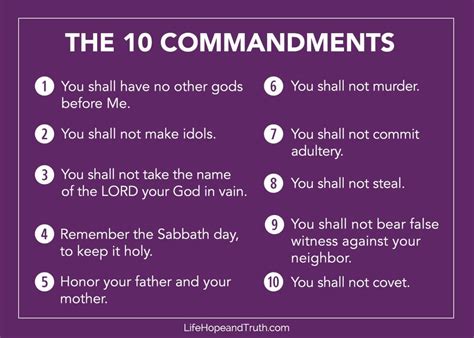 the ten commandments list
